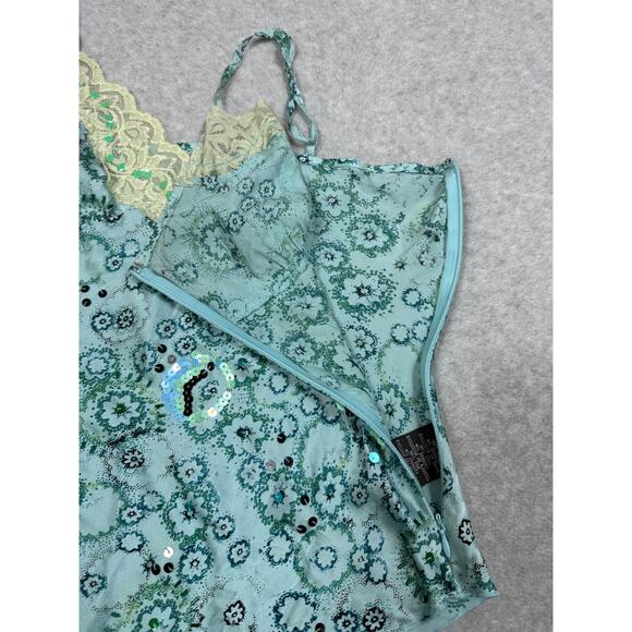 Bebe Womens Size M Y2K Silk Sequin Beaded Cami Tank Top - Picture 7 of 13